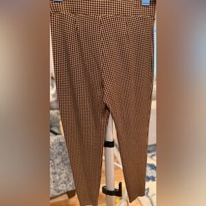LOFT Tan Houndstooth Cropped Pants